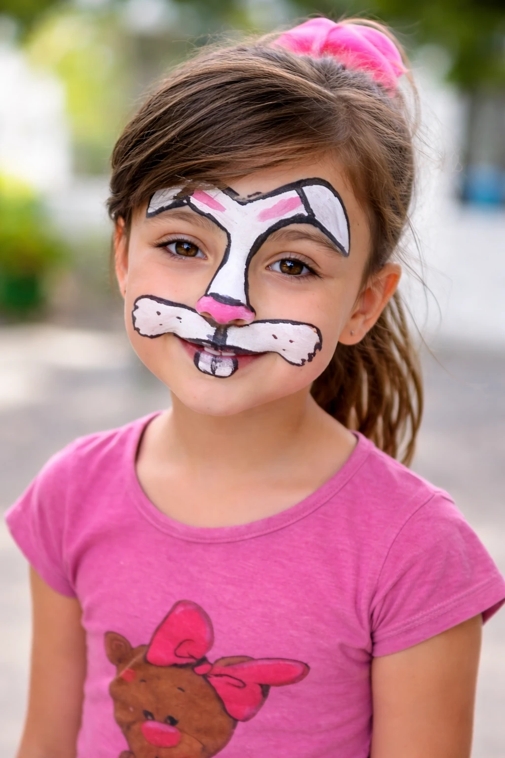 Niña con maquillaje de conejita